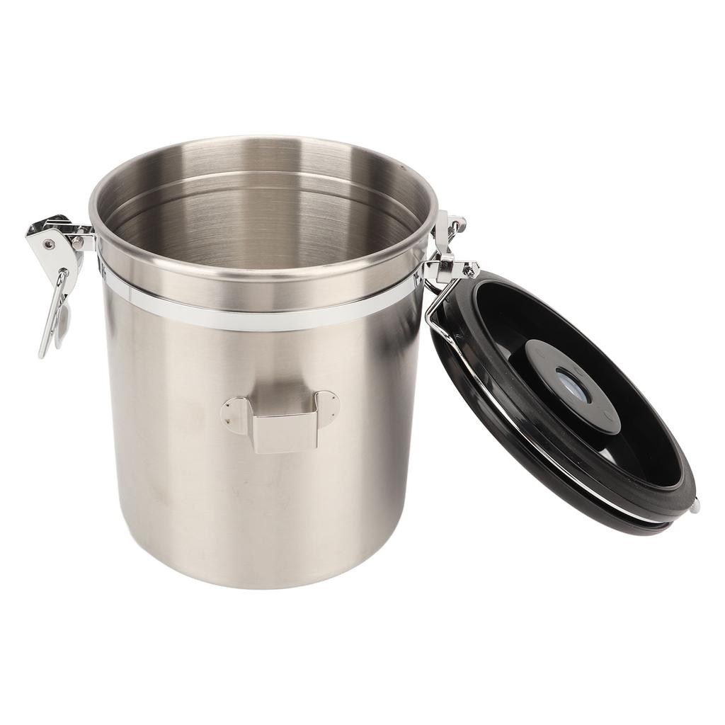 Airtight Stainless Steel Coffee Bean Container Coffee Canister Kitchen Food Storage Container with