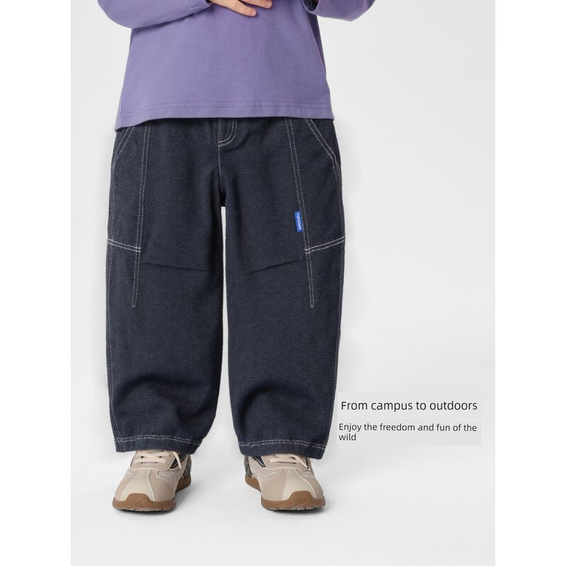 Boys' Jeans Spring and Autumn Children's Clothing, Medium and Large Children's Long Pants, 2026 New Spring and Autumn Style Versatile Pants for Boys