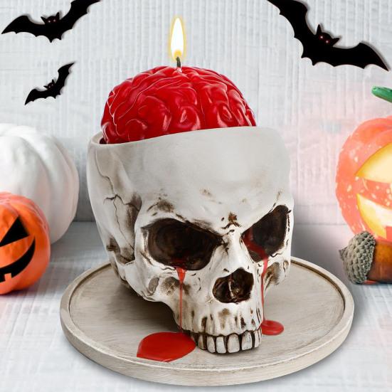 Подсвечник в виде плачущего черепа на Хэллоуин, готическая фигурка из смолы в виде плачущего черепа, подставка для свечей