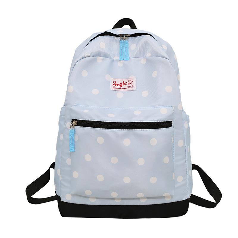 Schoolbag: Japanese-style casual lightweight polka dot soft girl large-capacity backpack for girls, middle and high school students, backpack