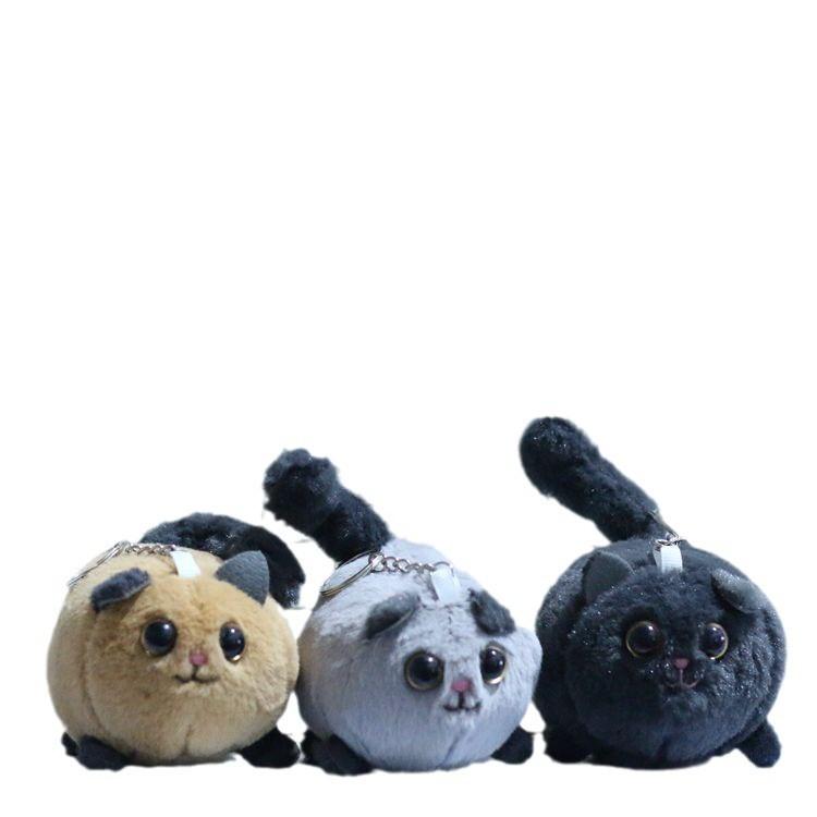 Cute Realistic Cat Plush Pendant Soft Keychain Doll Ideal For Bag Decoration