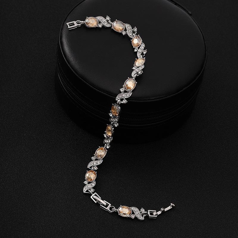 European and American cross-shaped color jewelry zircon colorful bracelet 11 colors optional women