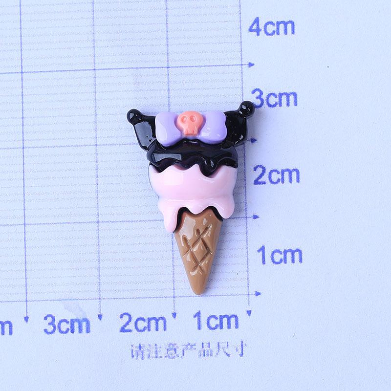 10 Pcs New Cute Bright Surface Cartoon Animal Ice Cream Resin Scrapbook Diy Jewelry Wedding Hairpin Accessories A84