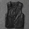 Harley Motorcycle Vest Riding Suit Hipster Pure Head Layer Cowhide Leather Men
