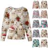 Women's Casual Fashion Long-Sleeve Single-Breasted Christmas Print Jacket