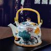 Бытовой фарфоровый чайник, керамический большой вместительный горшок для прохладной воды, большой синий и белый фарфоровый горшок с петлевой ручкой в ​​стиле ретро