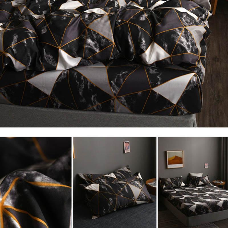 Простыня из четырех предметов в хлопковую полоску в простом интеллектуальном стиле, пододеяльник, наволочка, комплект домашнего постельного белья, двуспальная кровать