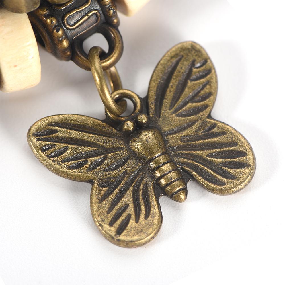 Наручные часы с кварцевым аналоговым браслетом из искусственной кожи с подвеской в виде бабочки (Кофейный ремешок)