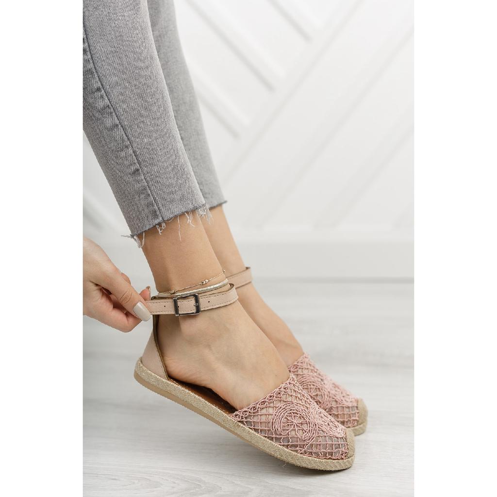 Бежевые женские кружевные сандалии Bg1058-123-0001