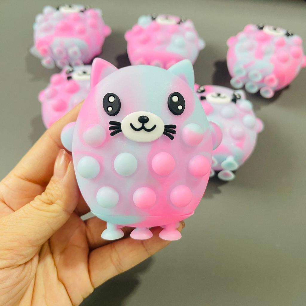 Animal Squeezing Toy 3D Silicone Decompression Ball Toy Children's Deratization Pioneer Press Shark Unicorn with Suction Cup