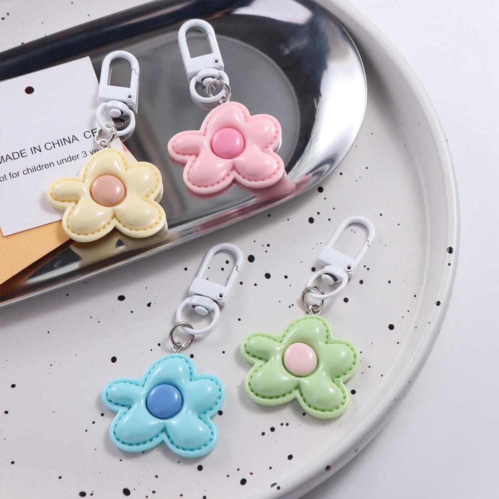 Mini Resin Floral Keyring Korean Style Bloom Pendant Fashion Flower Keychain Backpack Decor