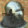 Бацинет Шлем Хаунселла Средневековый рыцарь Стальной кольчужный шлем Боевой воин Доспехи Шлем