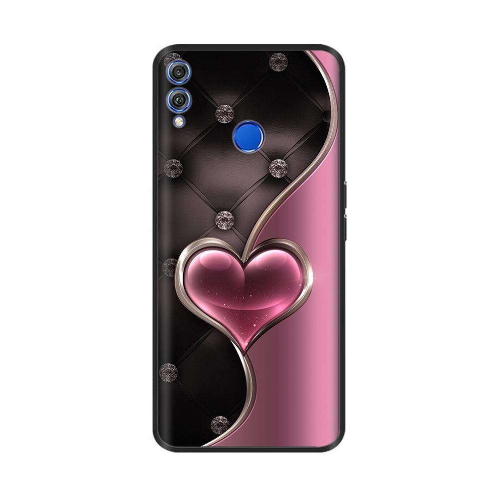 Для Honor 8X Чехол Мягкий Жидкий Силикон Полное Покрытие Чехол для Телефона Для Huawei Honor 8X Чехлы Honor8X Милый Панда Задняя Крышка Fundas