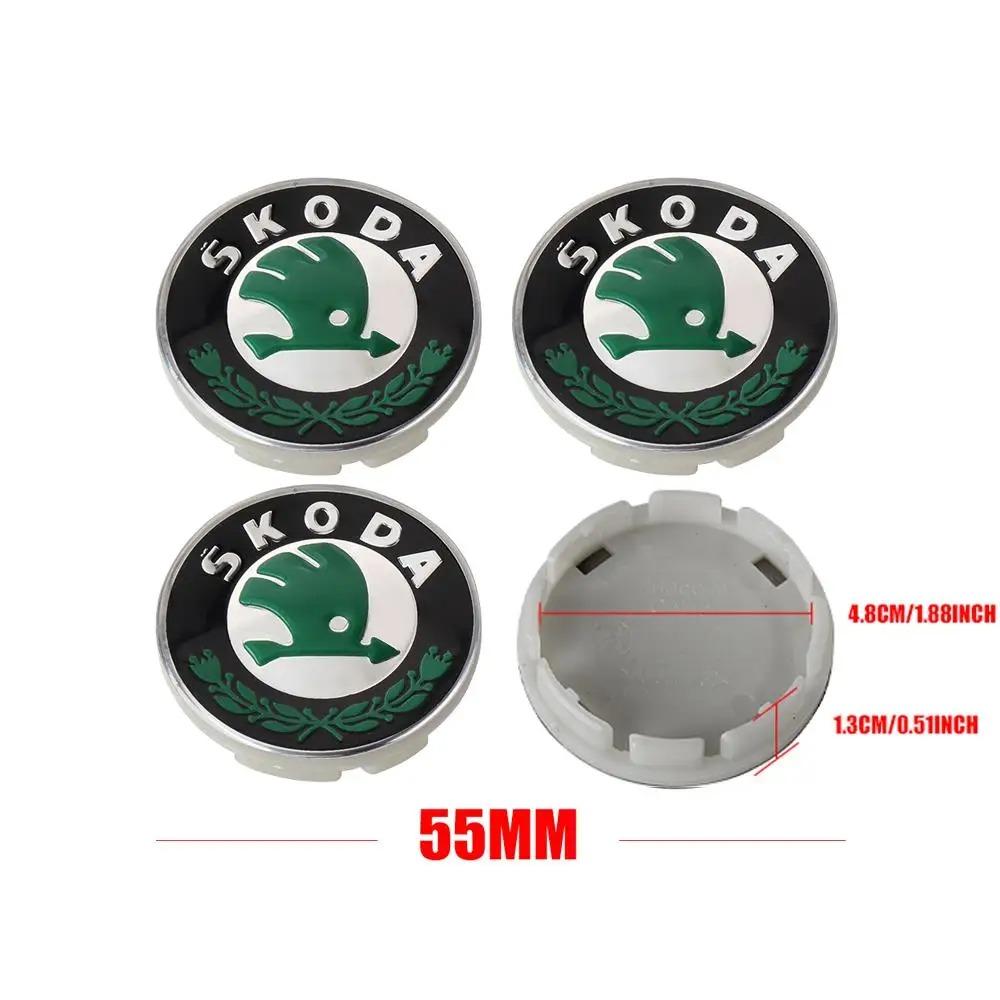 4pcs Set 55/65mm Car Original Wheel Center Hub Caps for Skoda Roomster Octavia Rapid Fabia Yeti Superb RS Scala VII Karop Kamiq ulsh63