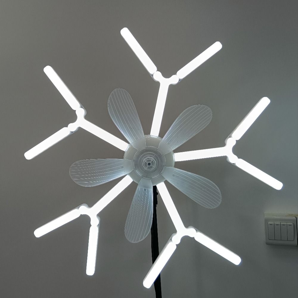 2 In 1 Ceiling Fan Light 4-Speed Regulation Electric Cordless Fan Creative Ceiling Fan  Office