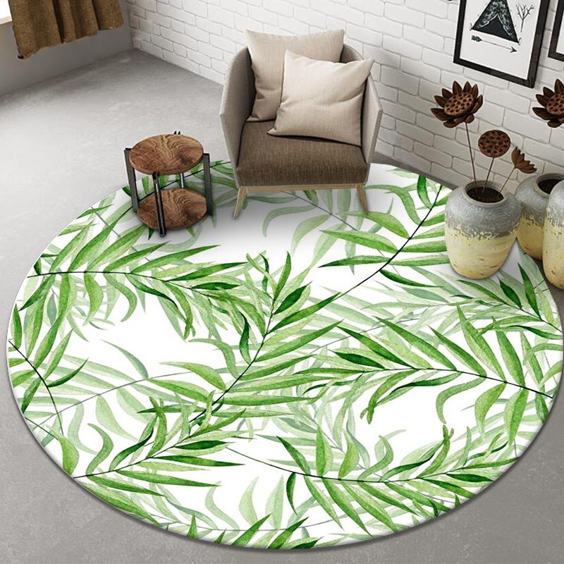 Cute Animal Print Pattern Round Floor Mat Home Bedroom Living Room Decorative Floor Mat Doormat