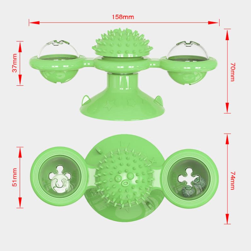Игрушка-мельница для кошек с подсветкой, вращающаяся мятная присоска, скрежещущая зубами для домашних животных, очищающая жевательная игрушка для кошек, самоподъемная игрушка для кошек