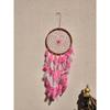 Wood Handcrafted Dream Catcher for Bedroom,with Light, Positive Energy Decorative Show Piece |Rustic Boho Wall Hanging (Color-Pink, 7inch Ring)