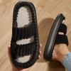 Women Home Slippers Warm Plush Ladies Fluffy Shoes Cozy Open Toe Indoor Fuzzy Slides Bottom Non-Slip Bedroom Slippers
