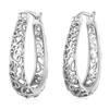Vintage Vine Real 925 Sterling Silver Hoop Earrings For Women Party Fine Jewelry