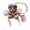 Универсальная подвеска «Маленький медвежонок»: Милая плюшевая цепочка для мобильного телефона с жемчугом и бантами