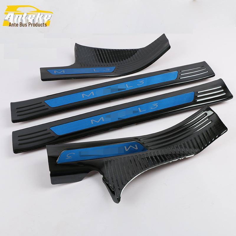 Model 3 Sill and Bumper Trim Kit for 2019 - Welcome Pedal Bright Strip