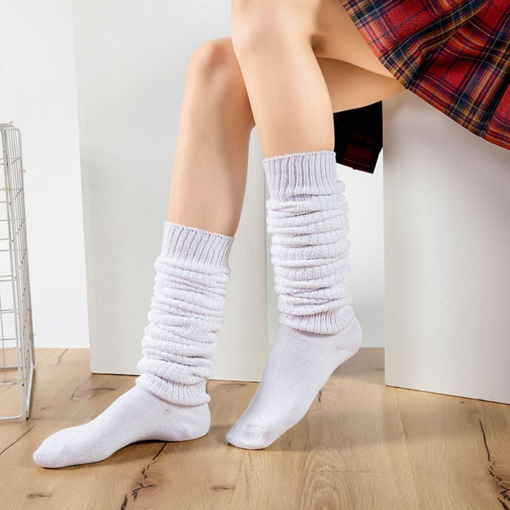 A Pair Loose Winter Leg Warmer 80/100/120/150cm Japanese JK Accessories Pile Pile Socks for Girl