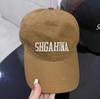 Good version rose pink baseball cap girl cute soft top hat girl rubber powder letter cap man