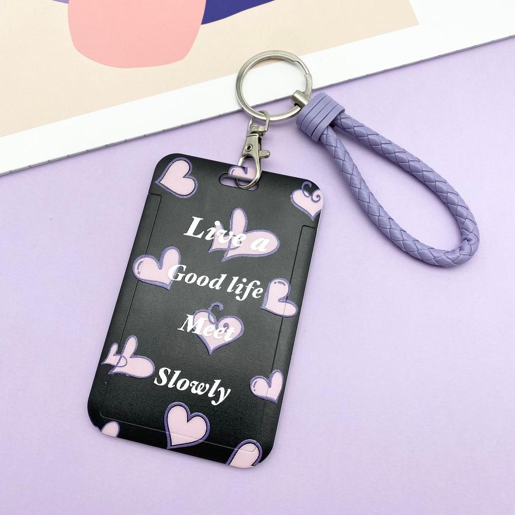 Чехол с мультяшным принтом, идентификационная бирка, чехол для рабочей карты с эластичным ремешком на запястье, держатель для бейджа, чехол для деловой карты доступа