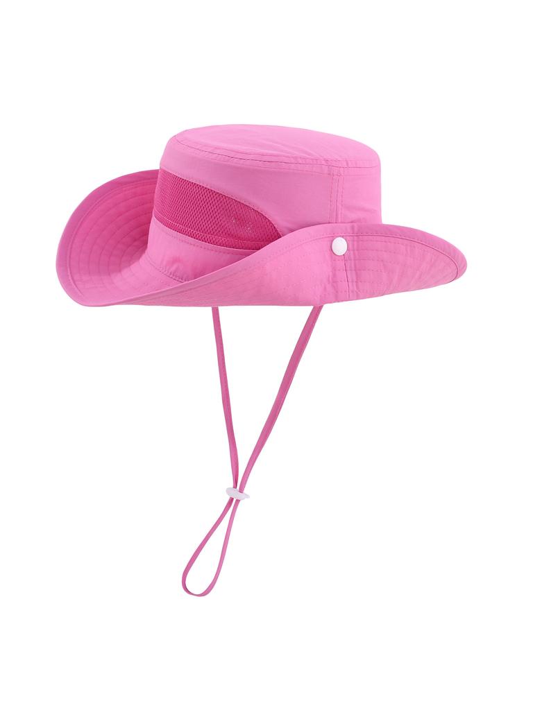 Baby and children's UV-protective sun hats, boys' and girls' beach hats for outings, windproof fisherman hats, breathable basin