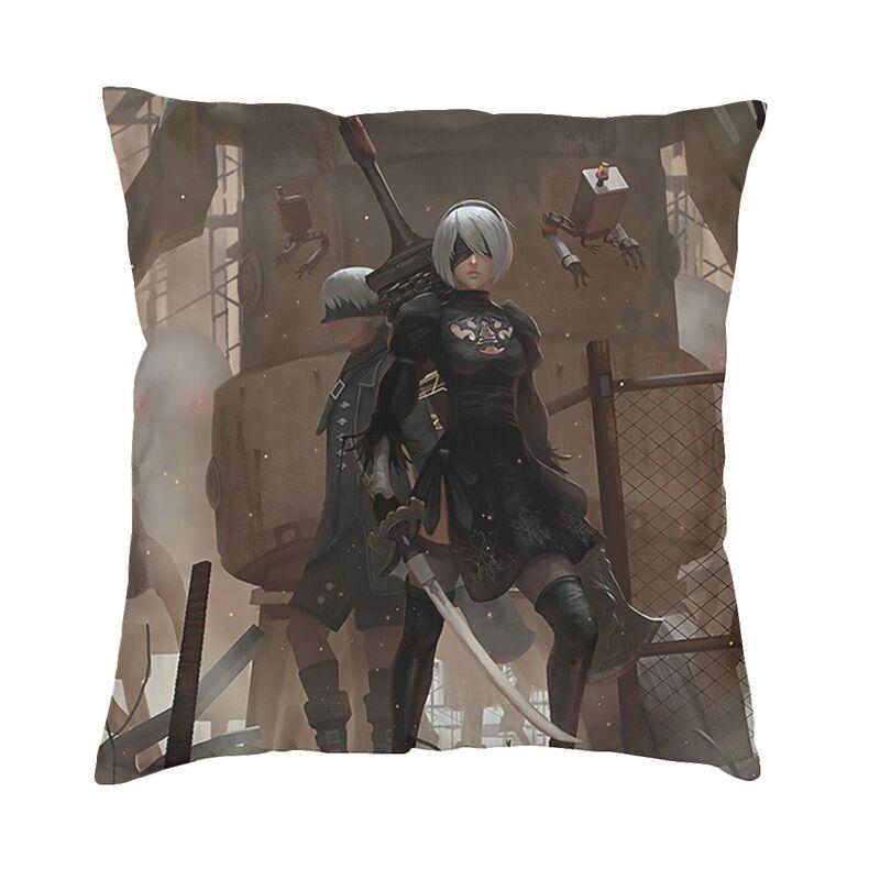 Nier Automata Anime Hentai Girl Sexy Yorha 2b Square Throw Pillow Cover Decoration 3D Two Side Printing Cushion Cover for Car