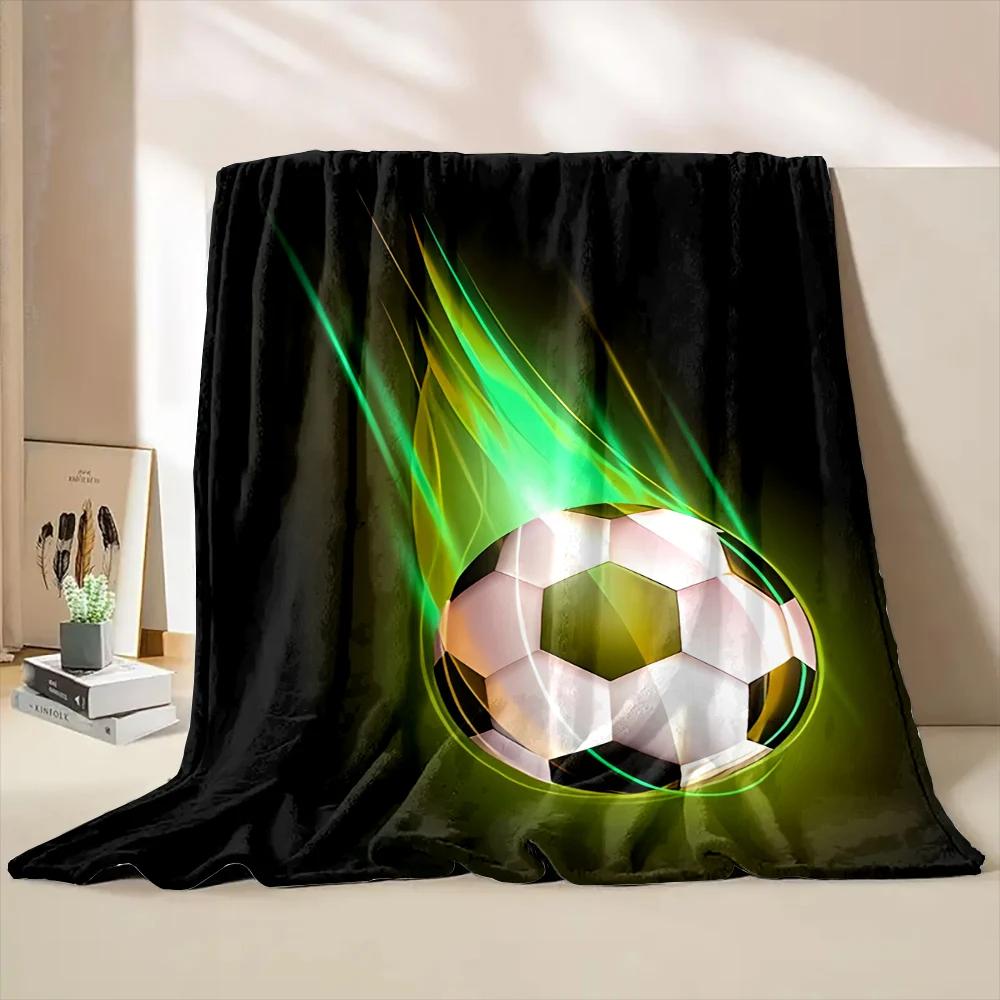 Football Theme Blanket, Soft Throw Blanket for Home Bedroom Bed Sofa Picnic Travel Office Rest Cover Blanket Kids Birthday Gift