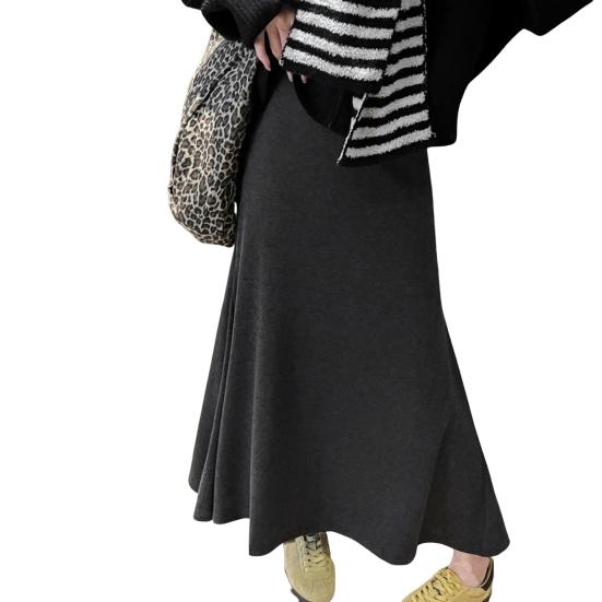 Юбка макси с высокой талией однотонная дышащая удобная дизайн с широким подолом длинная юбка модные аксессуары