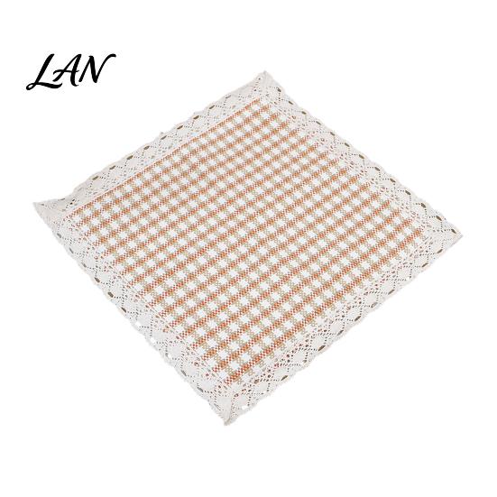 Durable Kitchen Chair Pad Cotton Linen with Ties, Square Summer Seat Lace Breathable Office Mat Trim, 15.75" x Washable for Dining Solid Wood