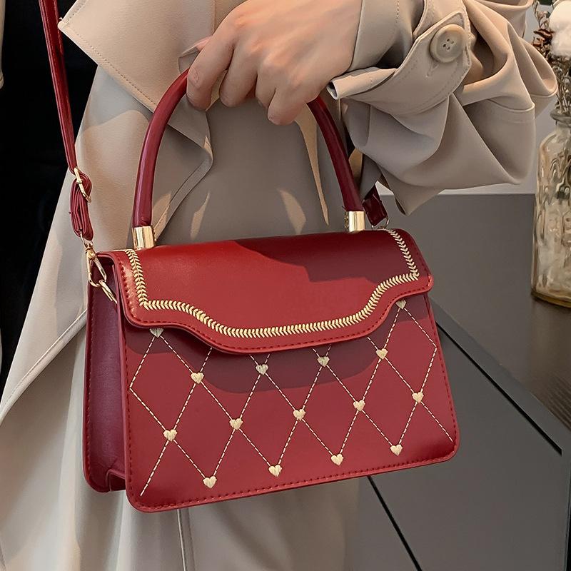 High End Textured Bag for Women New Trendy Crossbody Bag for Women Ins Diamond Embroidered Thread Single Shoulder Handbag for Women