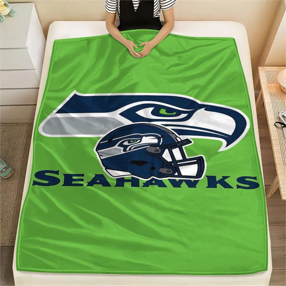 Фланелевое одеяло с принтом Seattle Seahawks, мягкий плед для спальни, дивана, стирающийся, фанатская атрибутика, отличный подарок.