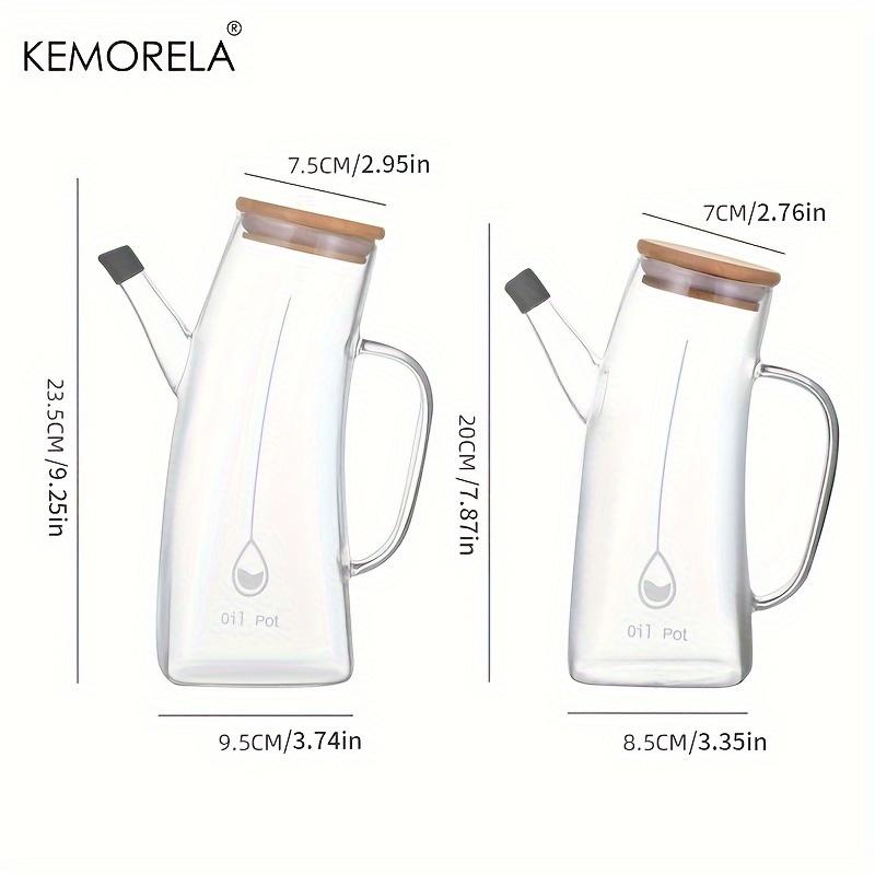 KEMORELA Герметичный диспенсер для масла Стеклянная бутылка 750 мл/1000 мл Кухонный контейнер для хранения для приготовления пищи, уличного барбекю, пикника, приправ