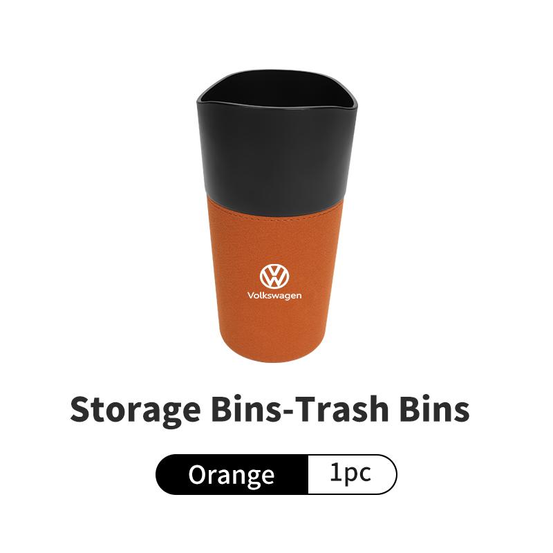 Emblems For Volkswagen VW Car Cup Shaped Trash Can Tumbled Fur Auto Storage Container Golf 4 5 6 7 Polo Jetta Sagitar Magotan Pa zf6