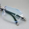 Rimless Reading Glasses Men Cut Edge Anti-fatigue and Anti-blue Light Clear Lenses Presbyopic Glasses Men