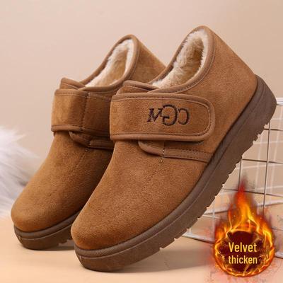 Женские теплые хлопковые зимние ботинки - на флисовой подкладке, застежка на липучке, мягкая подошва, модные повседневные ботильоны