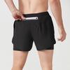 Мужские спортивные шорты с эластичной резинкой на талии, двухслойные спортивные шорты с несколькими карманами, быстросохнущие шорты с защитой от воздействия на эластичной подкладке