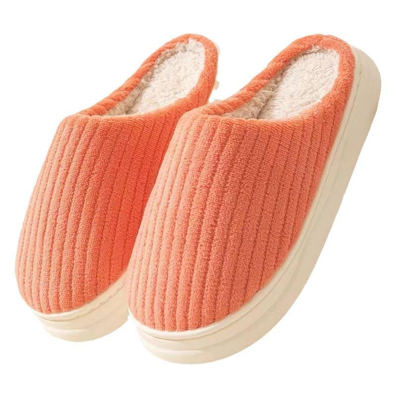 Cotton Slippers Women's Velvet Slippers Winter New Warm Cotton Drag Couple Cotton Shoes Silent Non-slip Wool Slippers