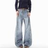 Джинсы JYL Унисекс Bootcut Американский Винтаж Весна Нишевые Свободные Модные Джинсовые для Пары