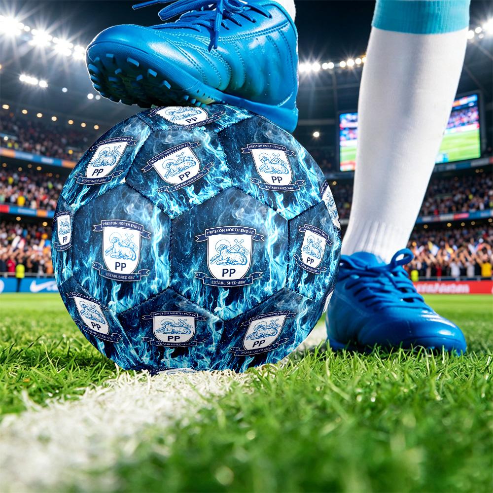 Футбольный мяч Preston North End, Печатный, Размер 5, Футбольный мяч B, Противоскользящий, Матчевый мяч для взрослых, Сувенир для футбольных фанатов