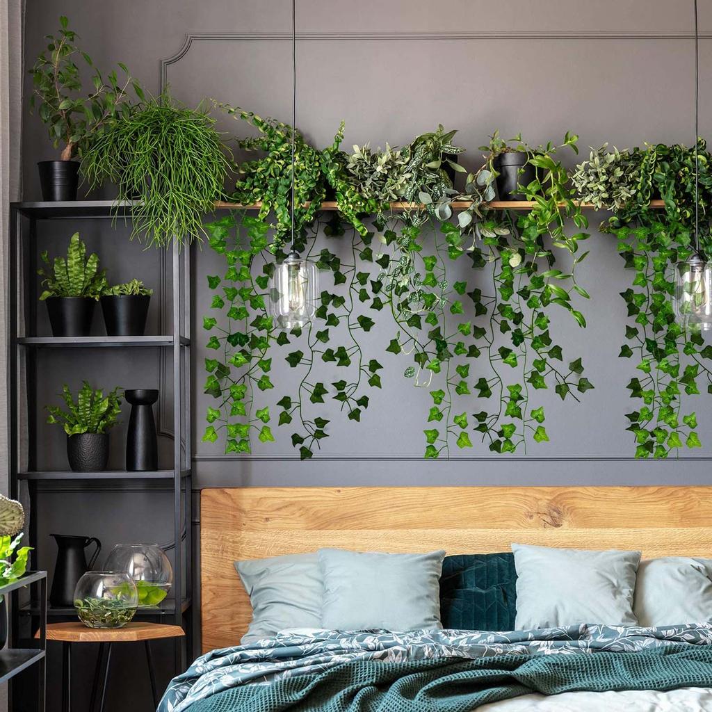 24 Strands 86 FT Artificial Lvy Leaf Vine Garland Fake Foliage Hanging Plants