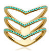Gold Plated Ring 'Navajos' Golden Turquoise - 13 Mm