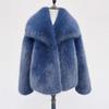 Big Lapel Faux Coat Fashionable Imitation Fox Fur Coat Fluffy Plush Women's Clothing
