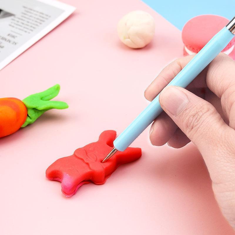 5Pcs Double Head Silicone Carving Pen DIY Ceramic Tool Clay Soft Clay Plastic Knife Carving Pen Nail Tool Drilling Pen Set