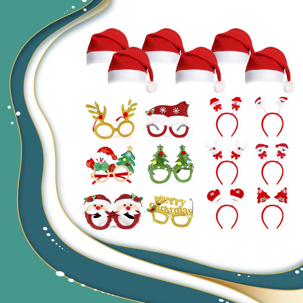 Christmas Decorations Adult Santa Glasses Non-woven Fabric Head Bands Gift for School Parties Live Streaming Photo Prop