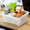 with Built-in Handle Iron Wired Basket Hollow Sundries Container  for Bathroom Kitchen